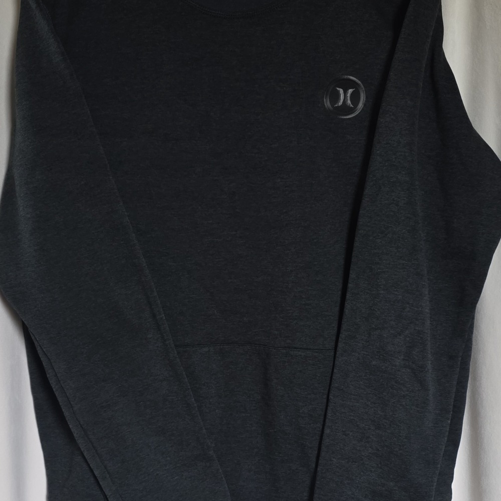 Hurley Nike Dri-FIT Men's Pullover Sweatshirt Large Dark Gray Logo Pockets